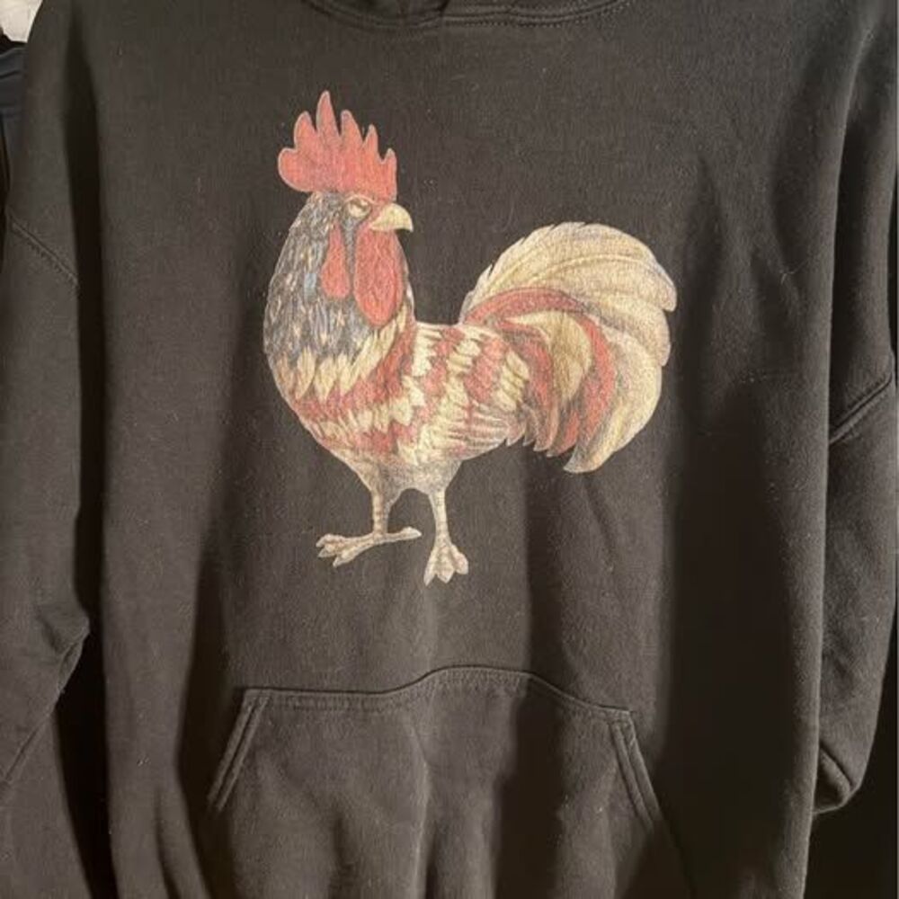 Gildan Heavy Blend Rooster Graphic Hoodie Size Large